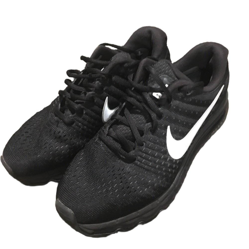 Nike Air Max 2017 Black Sneakers/White Swoosh-Running Shoes Sz 9